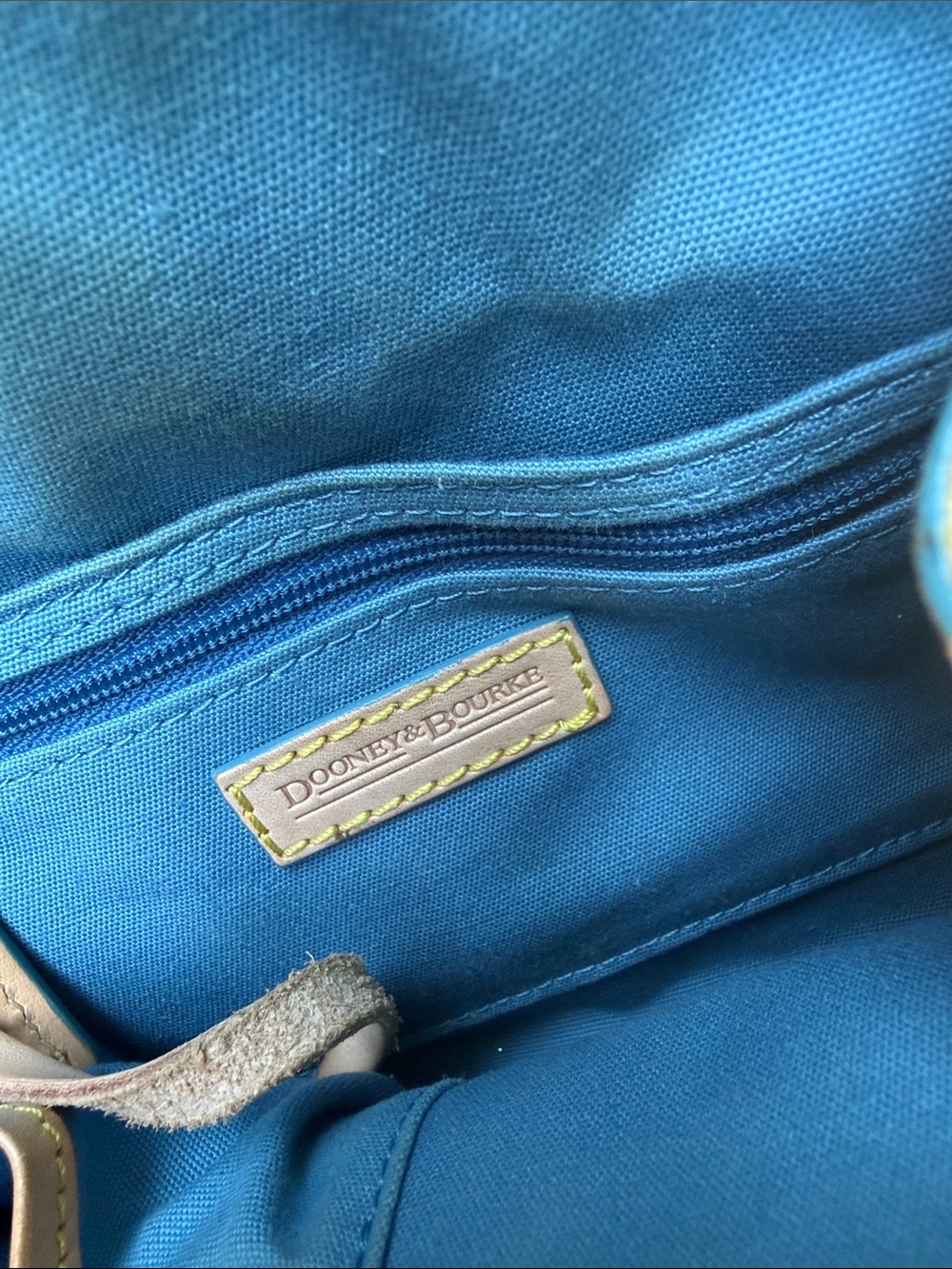 Dooney & Bourke Cream Multicolor Logo Tote with Tan Trim - Picture 7 of 7
